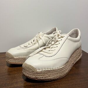 Women's Cream Platform Espadrille Sneakers